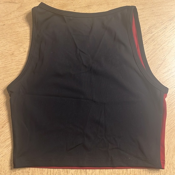 LAST CALL Maroon and Black Workout Top - Picture 6 of 7